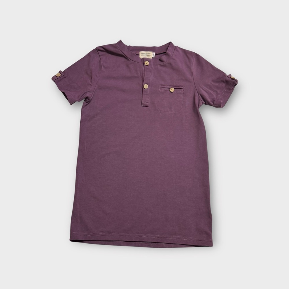Purple Kids Henley Shirt